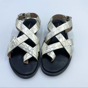 TOPSHOP Gladiator Gold Leather Sandals Sz 6.5